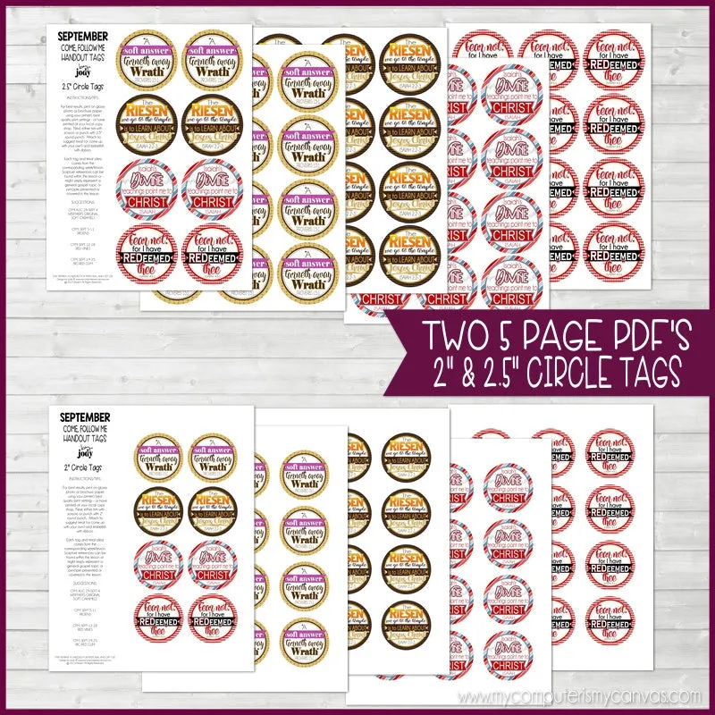 2022 CFM Old Testament Weekly Handout Tags {SEPTEMBER} PRINTABLE