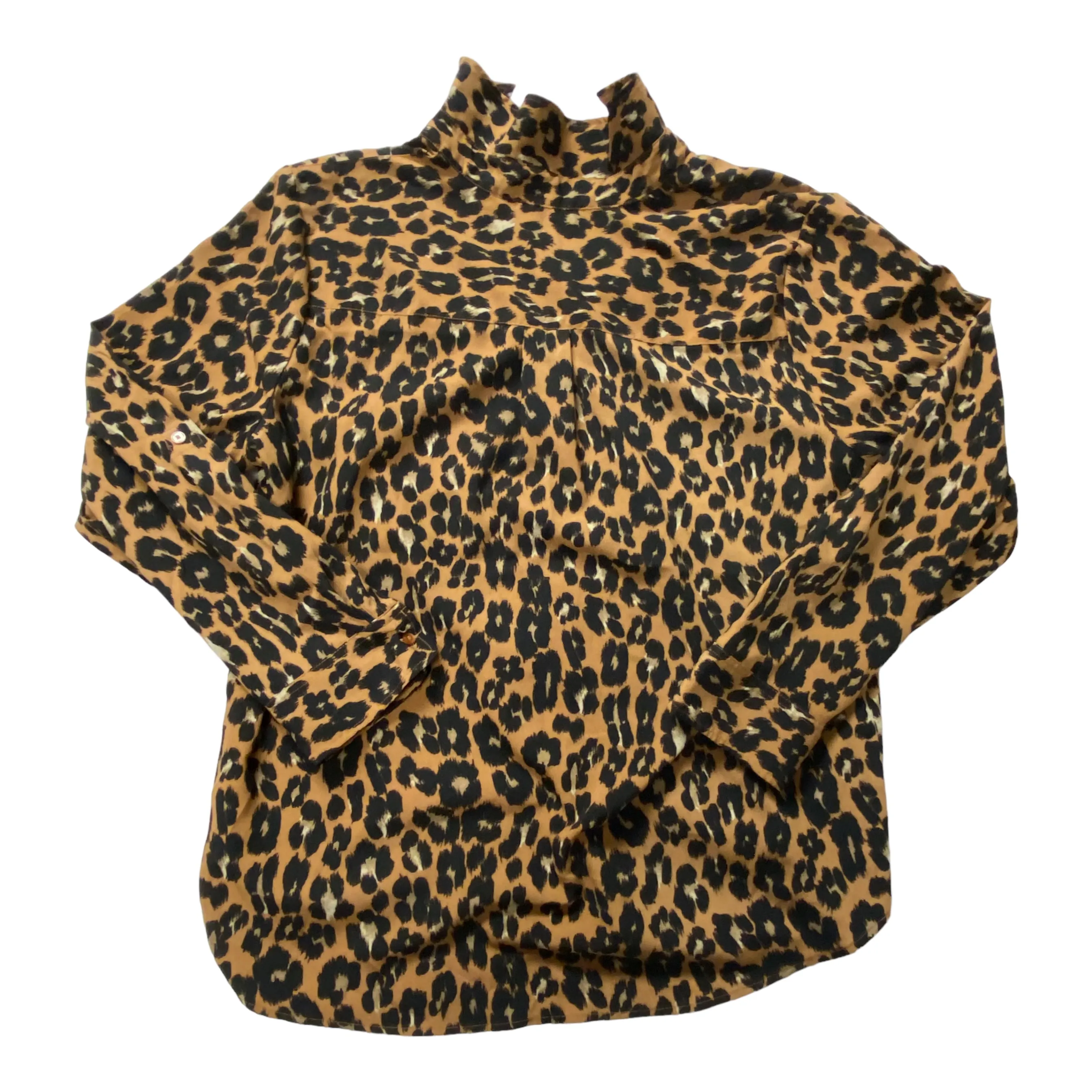 Animal Print Blouse Long Sleeve Talbots, Size Xl