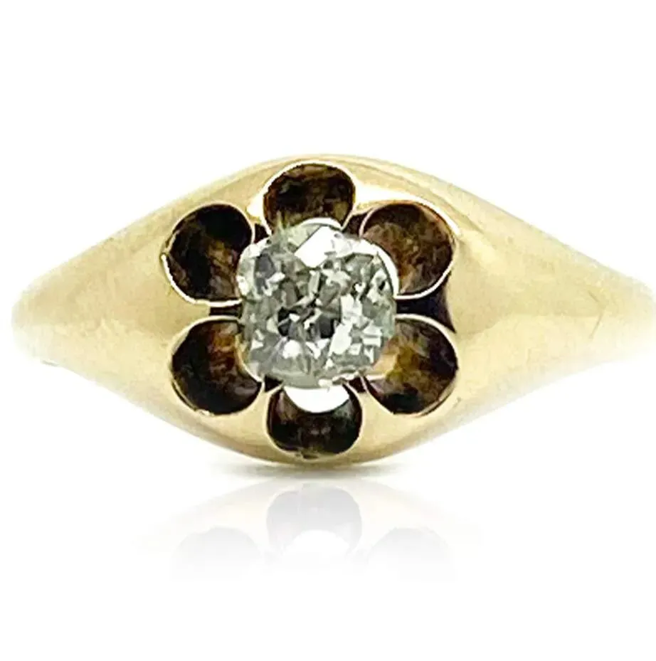 Antique Victorian 0.45ct Old Cut Diamond Ring