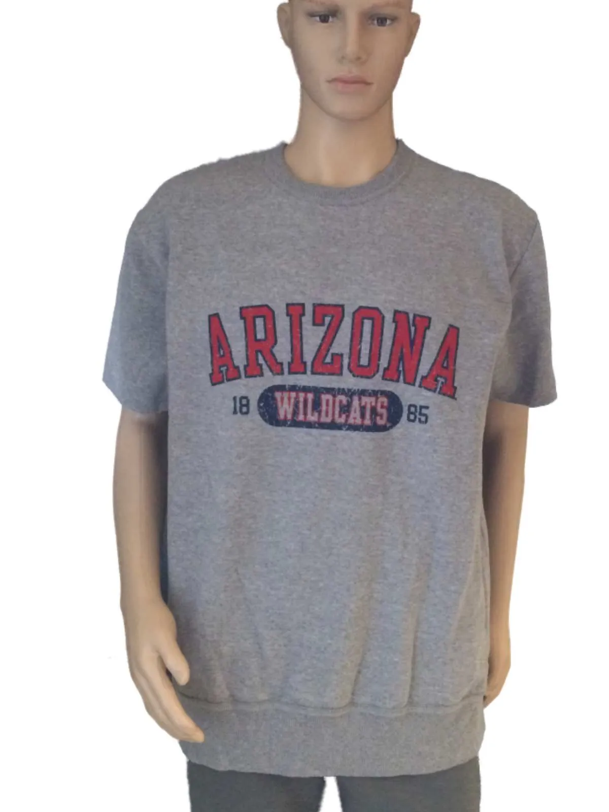 Arizona Wildcats Champion Gray Short Sleeve Crew Neck Pullover Sweatshirt (L)