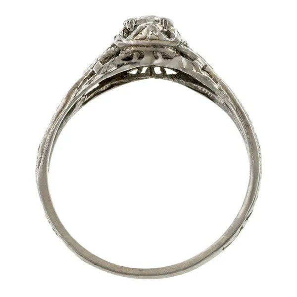 Art Deco Diamond Solitaire Engagement Ring, Old Euro 0.25ct.