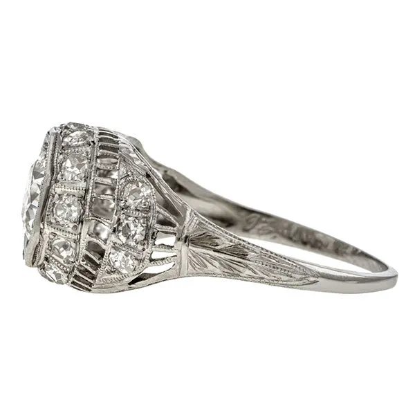 Art Deco Engagement Ring, Old European 0.80ct.