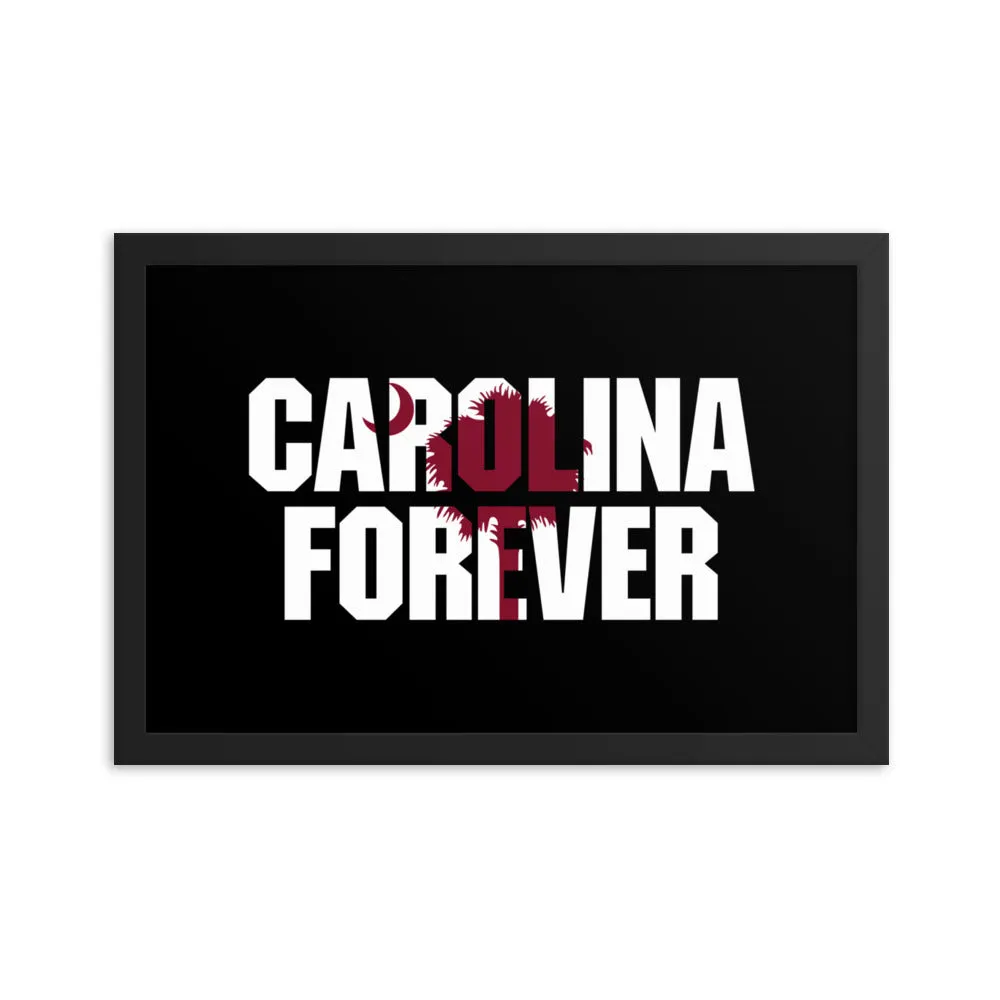 Carolina Forever - Black Script - Framed Poster