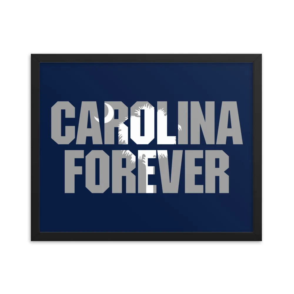 Carolina Forever - Navy Script - Framed Poster