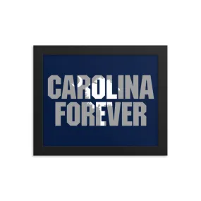 Carolina Forever - Navy Script - Framed Poster