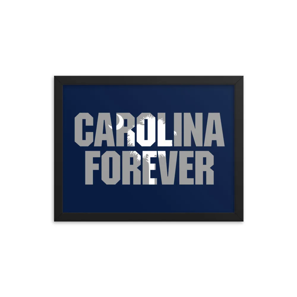 Carolina Forever - Navy Script - Framed Poster