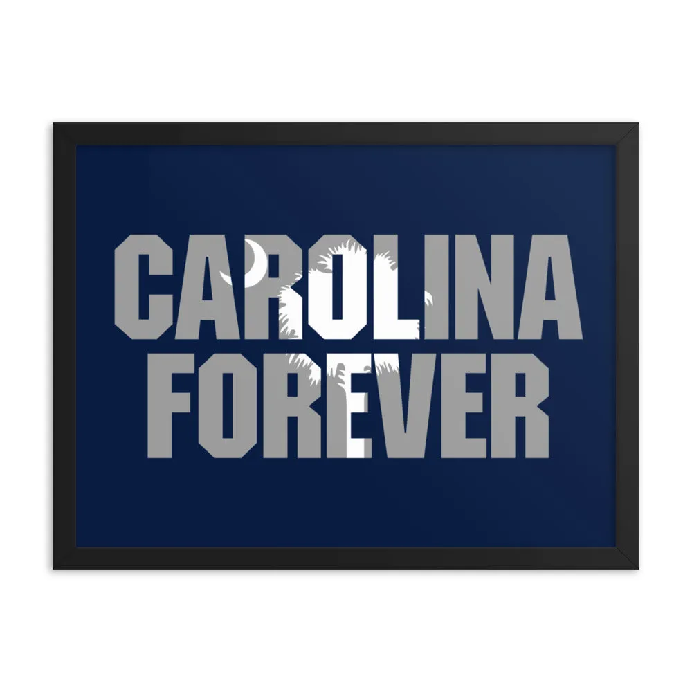 Carolina Forever - Navy Script - Framed Poster