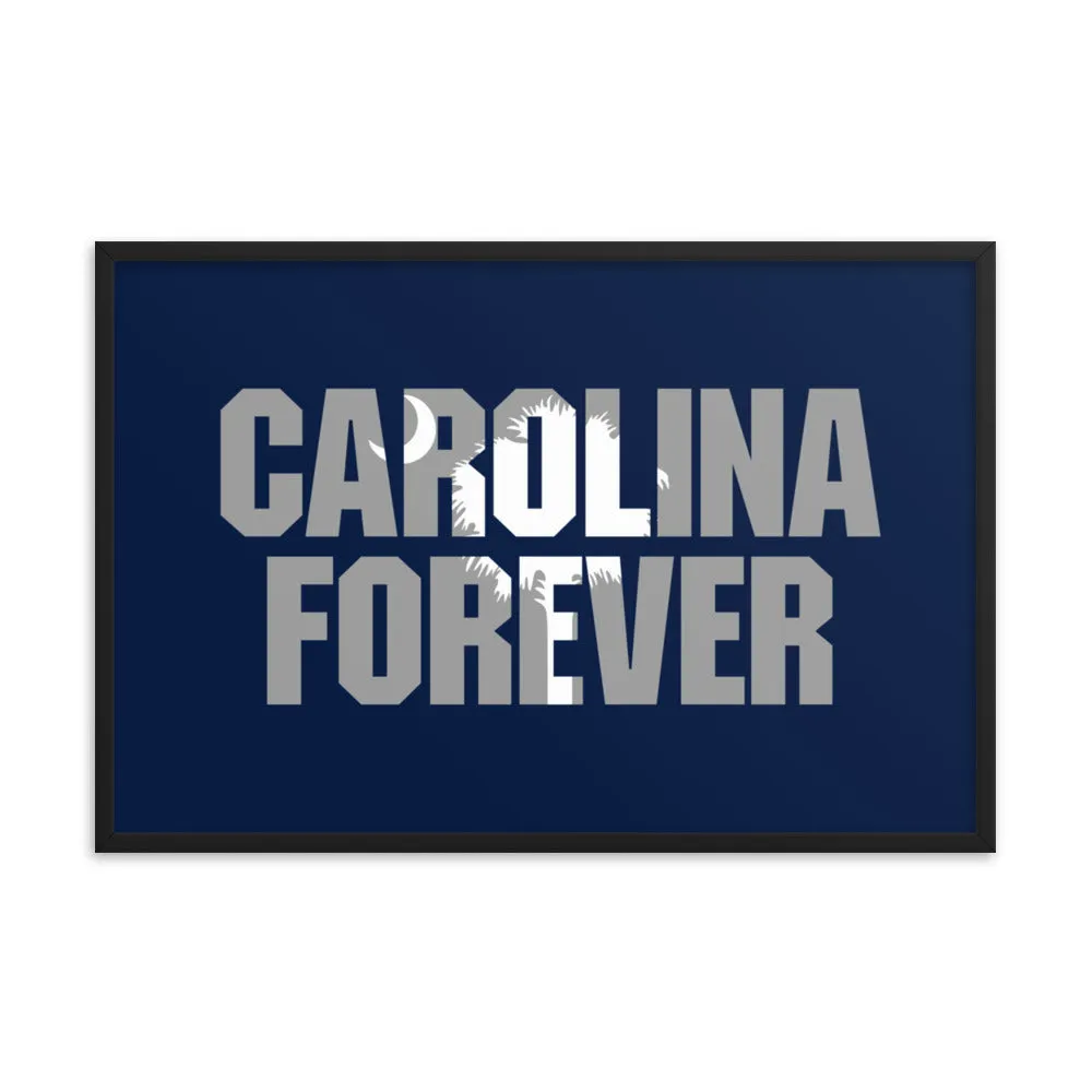 Carolina Forever - Navy Script - Framed Poster