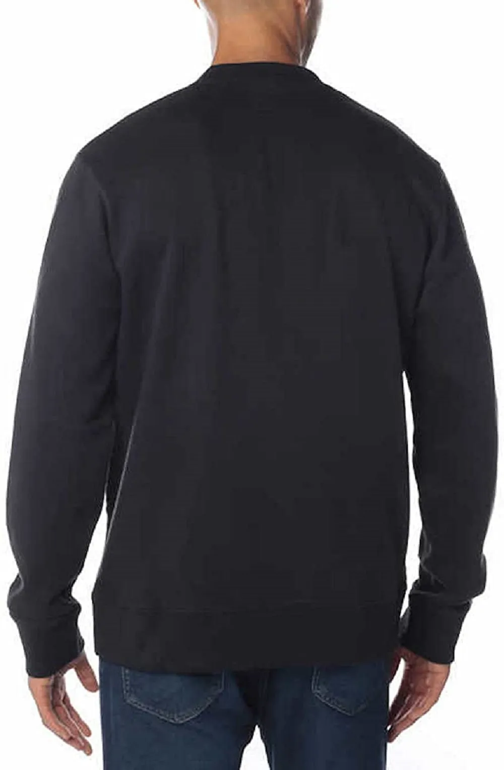 Champion Men's French Terry Crewneck Pullover Sweatshirt, Black, M