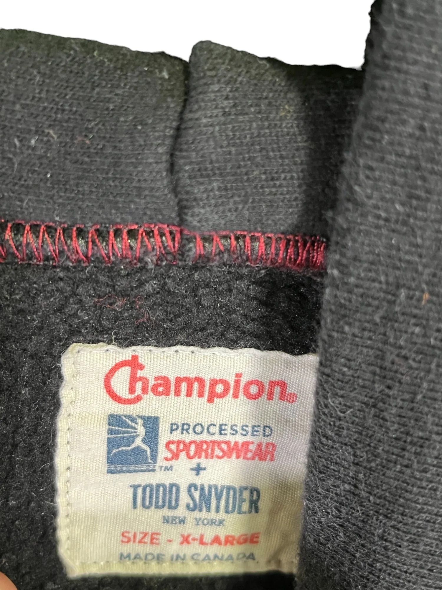 Champion x Todd Snyder Reverse Weave Black Blank Hoodie Size XL