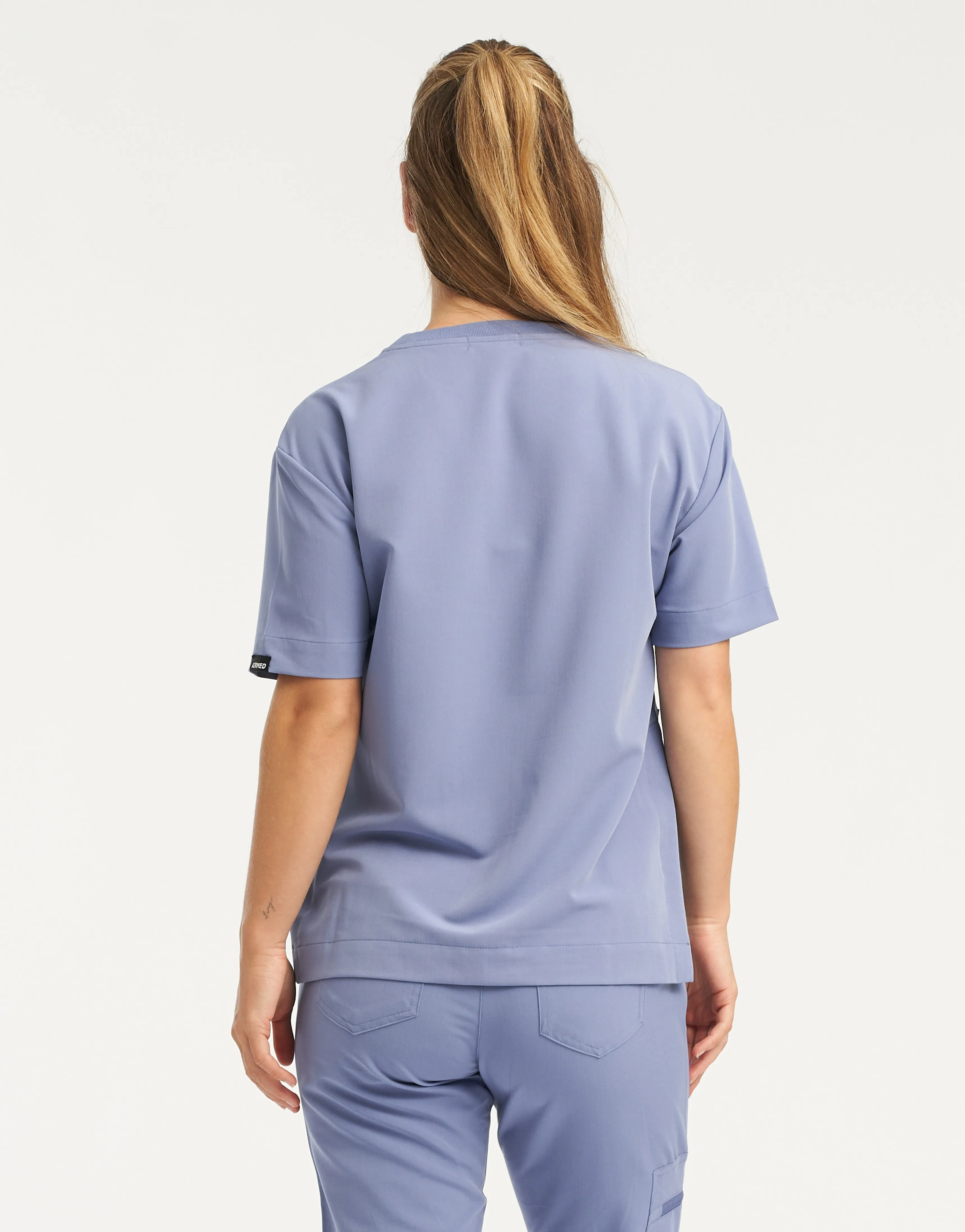 Essential Crewneck Scrub Top - Nova Blue