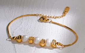 Fresh Accessories -Pearl Gold Bracelet