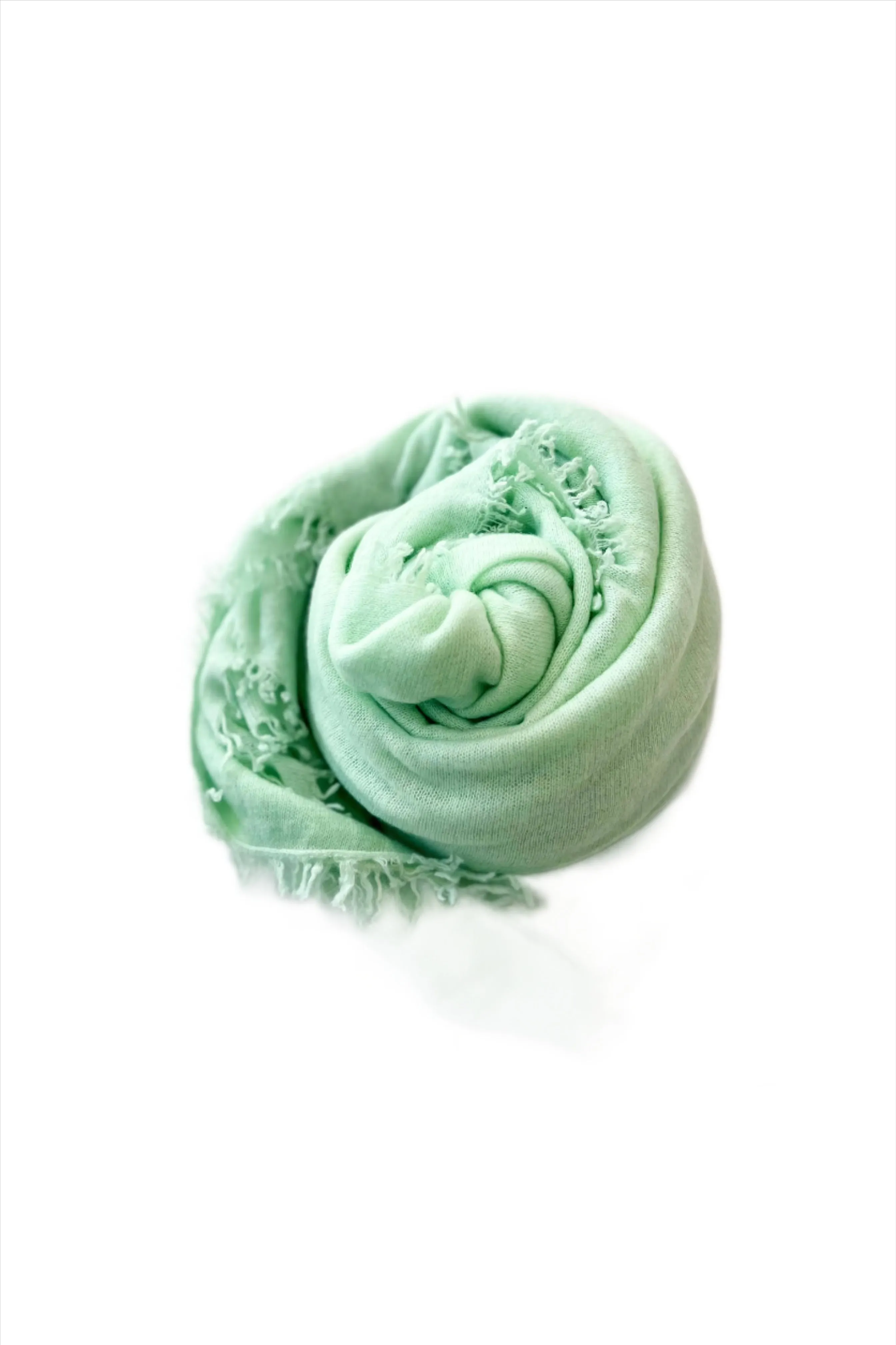 Fresh Mint Cashmere Fringe Wrap