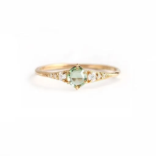 Fresh Mint Green Diamond Ring