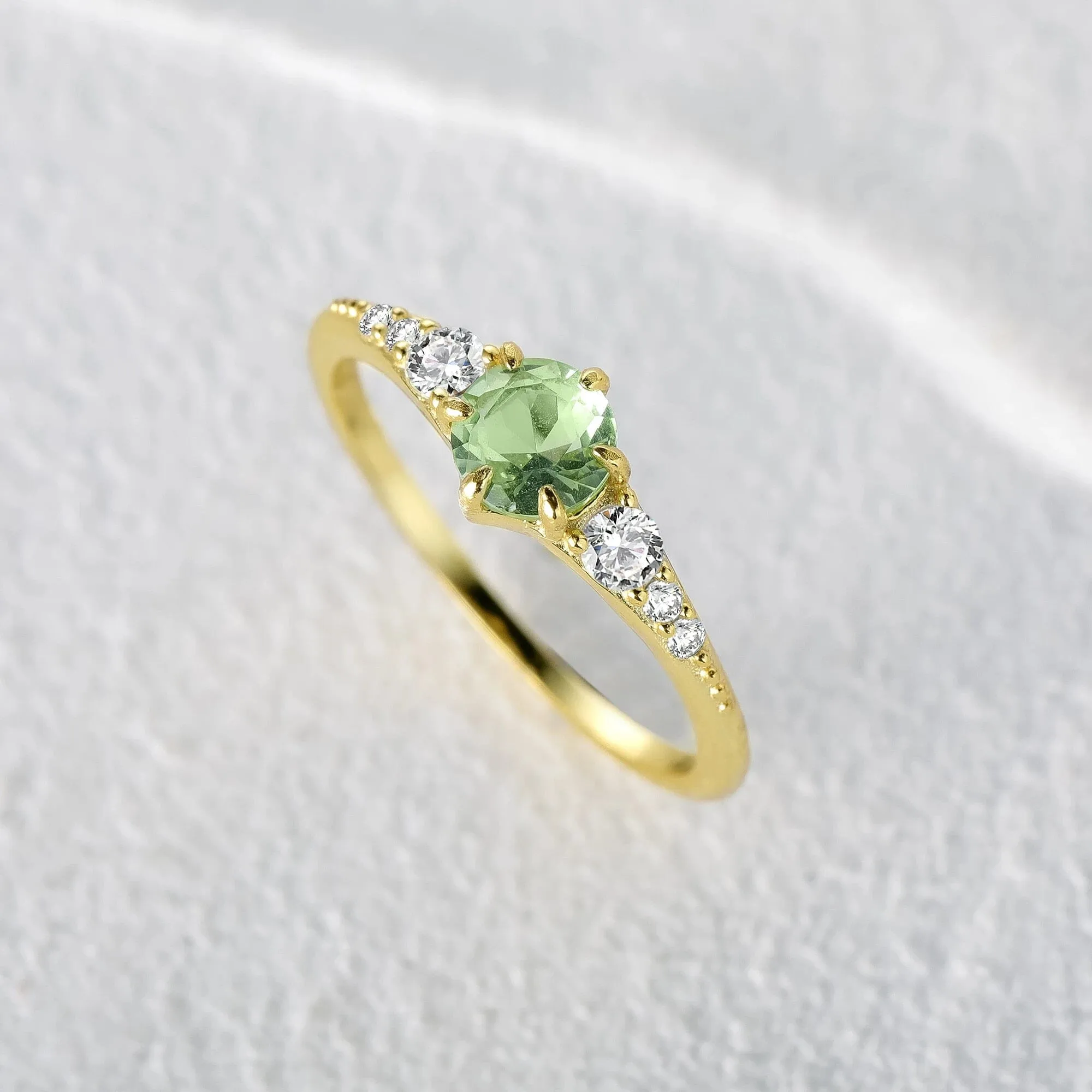 Fresh Mint Green Diamond Ring