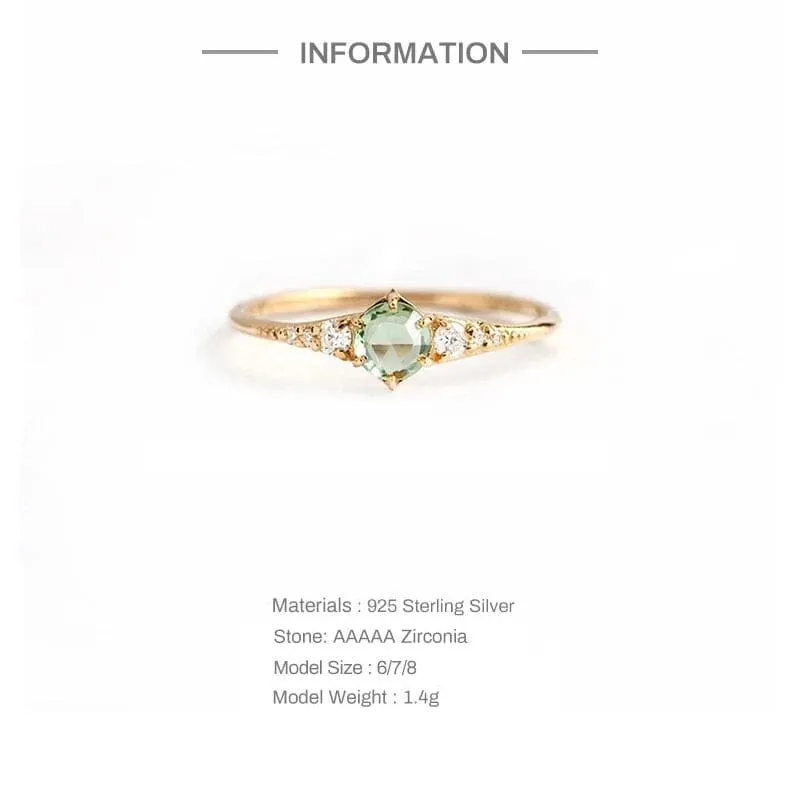 Fresh Mint Green Diamond Ring