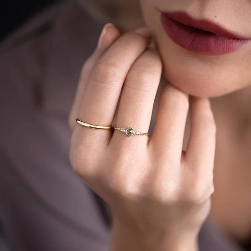 Fresh Mint Green Diamond Ring