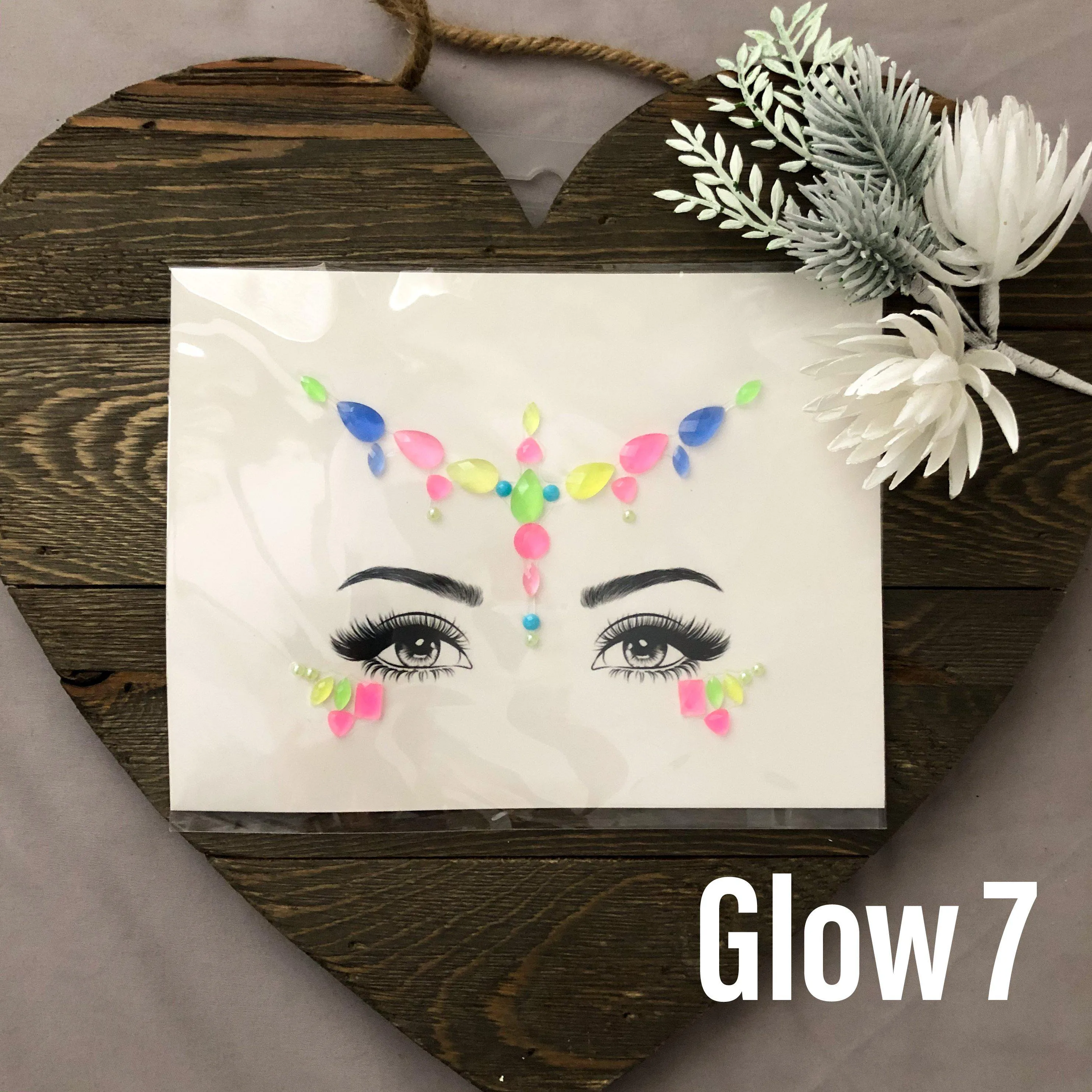 Glow in the Dark Face Gems - 14 Designs