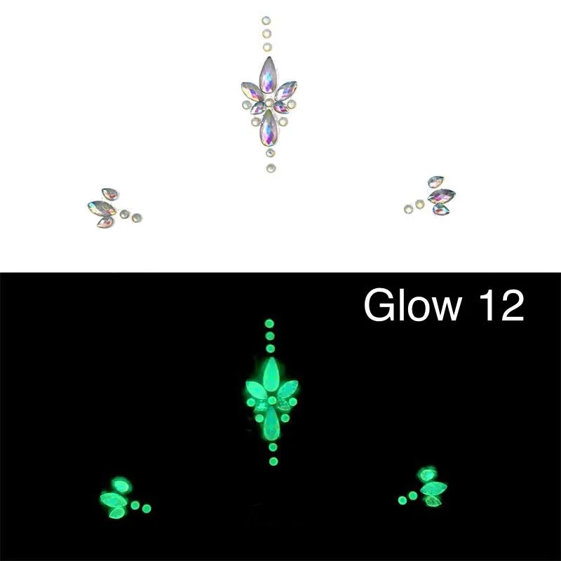 Glow in the Dark Face Gems - 14 Designs