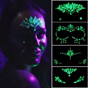 Glow in the Dark Face Gems - 14 Designs