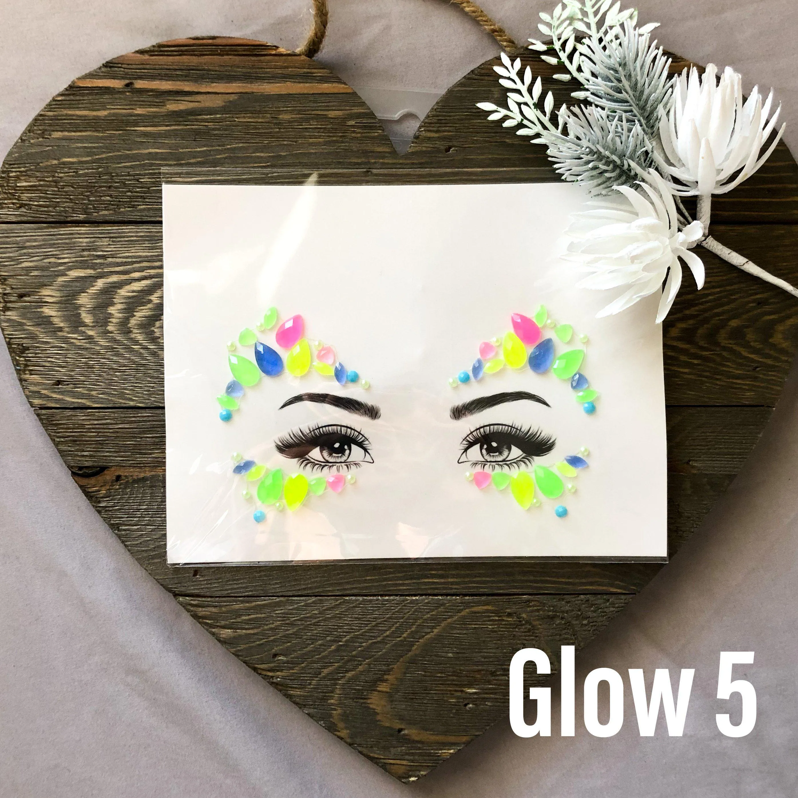 Glow in the Dark Face Gems - 14 Designs