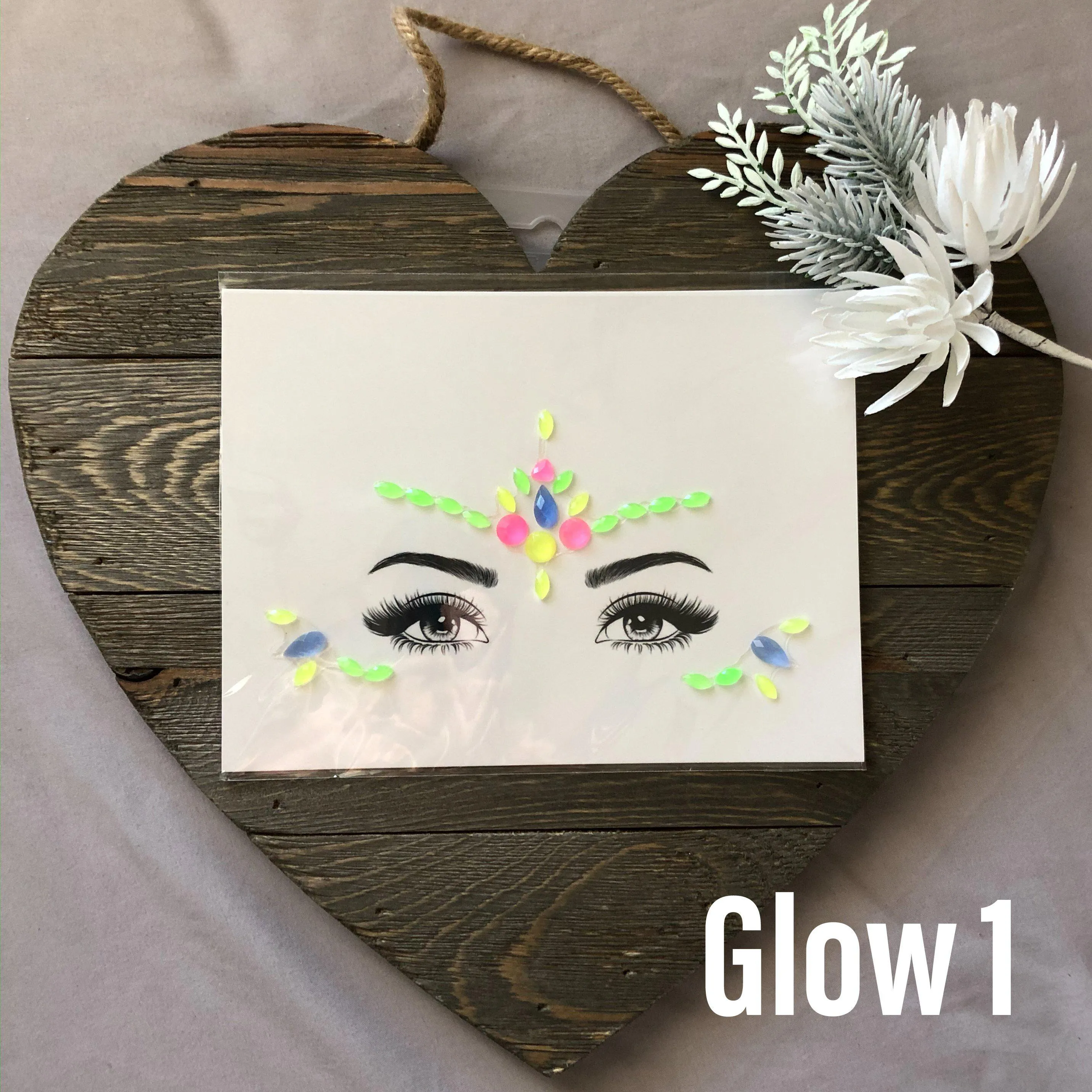 Glow in the Dark Face Gems - 14 Designs