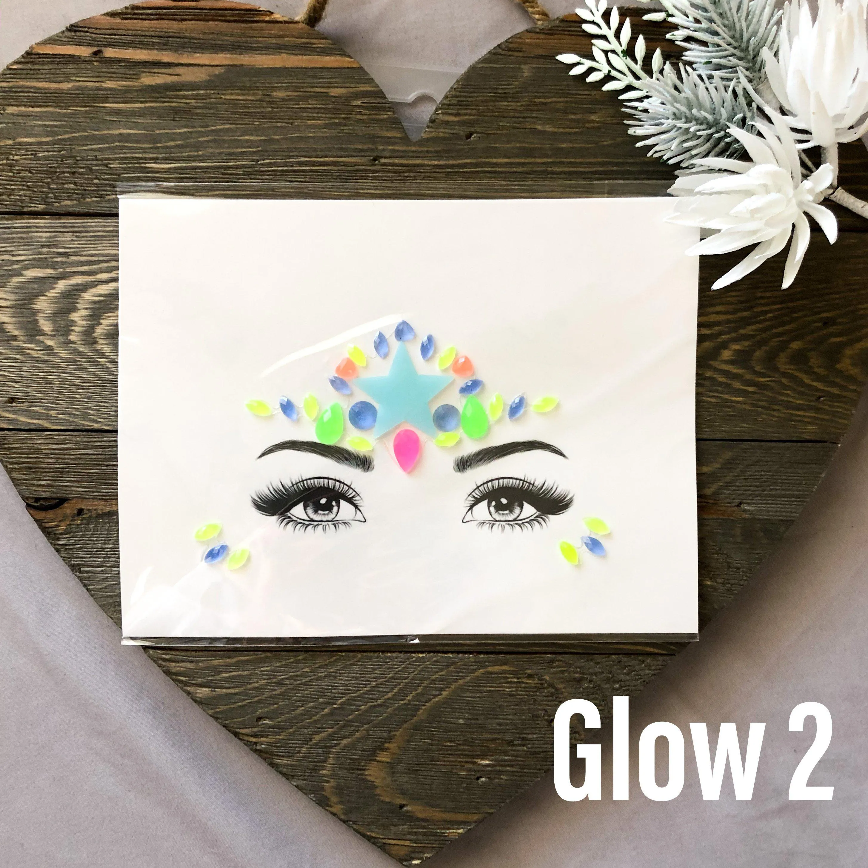 Glow in the Dark Face Gems - 14 Designs