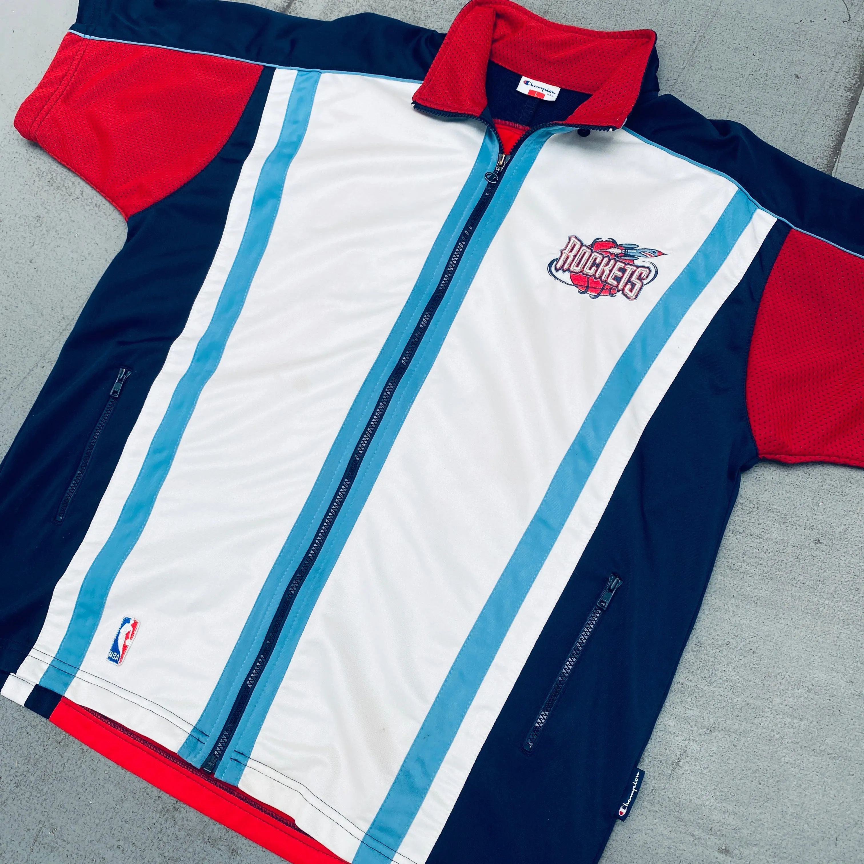 Houston Rockets: 1990's Champion Fullzip Shooting Shirt (L/XL)