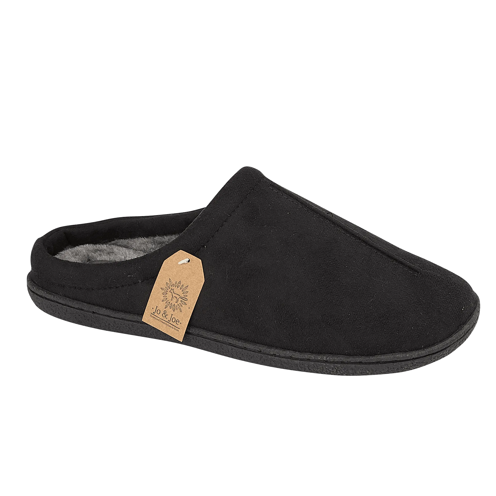 Mens Bedroom Slippers Black Mule Cliff Jo & Joe