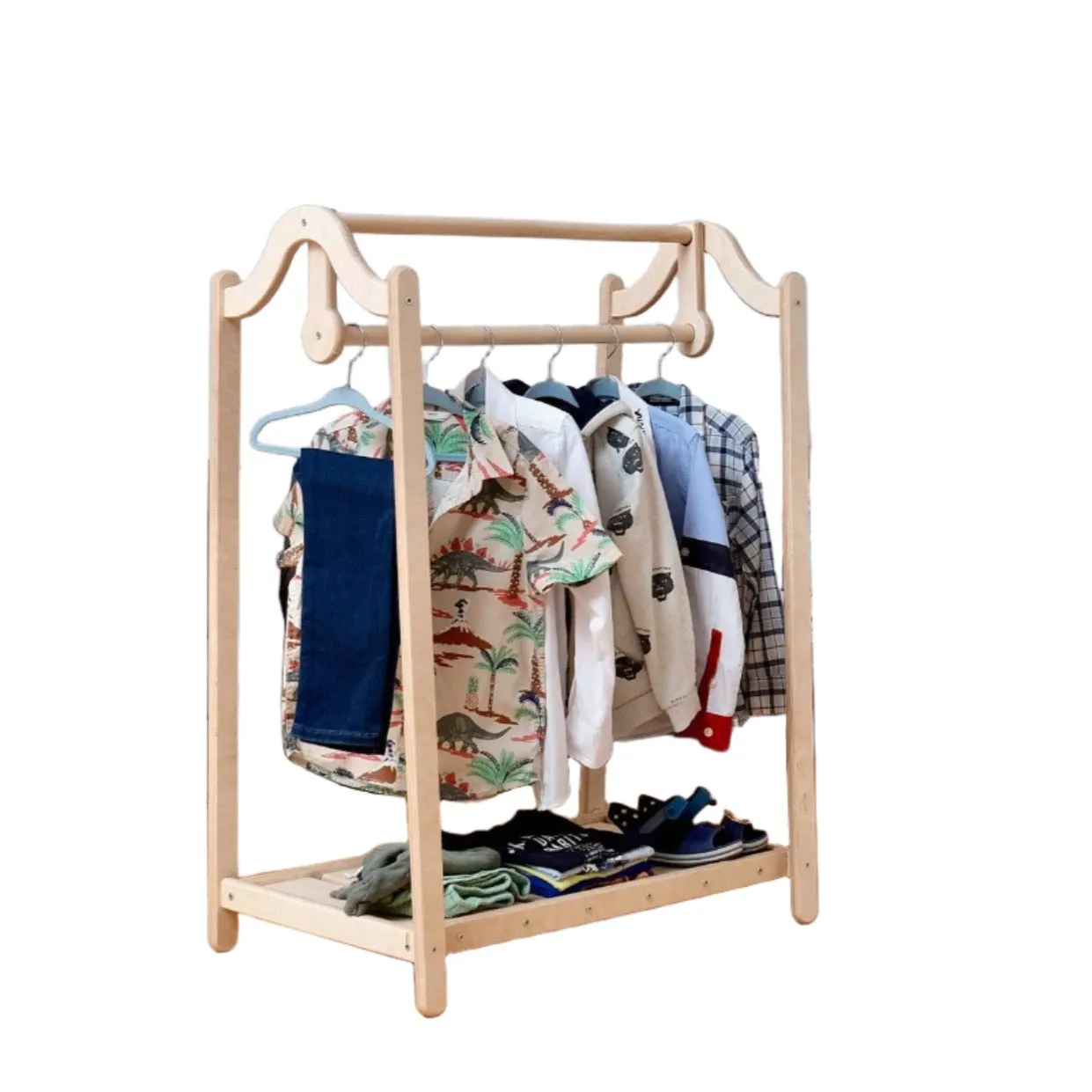 Montessori Wooden Kids Clothing Rack