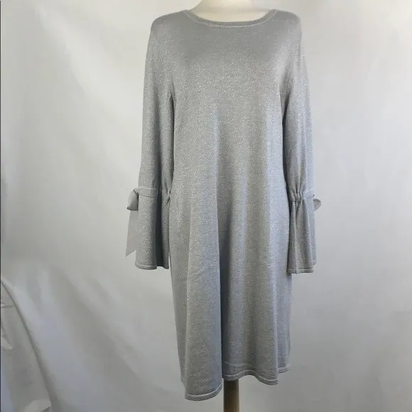 NEW Talbots Silver Knit with Bell Sleeves