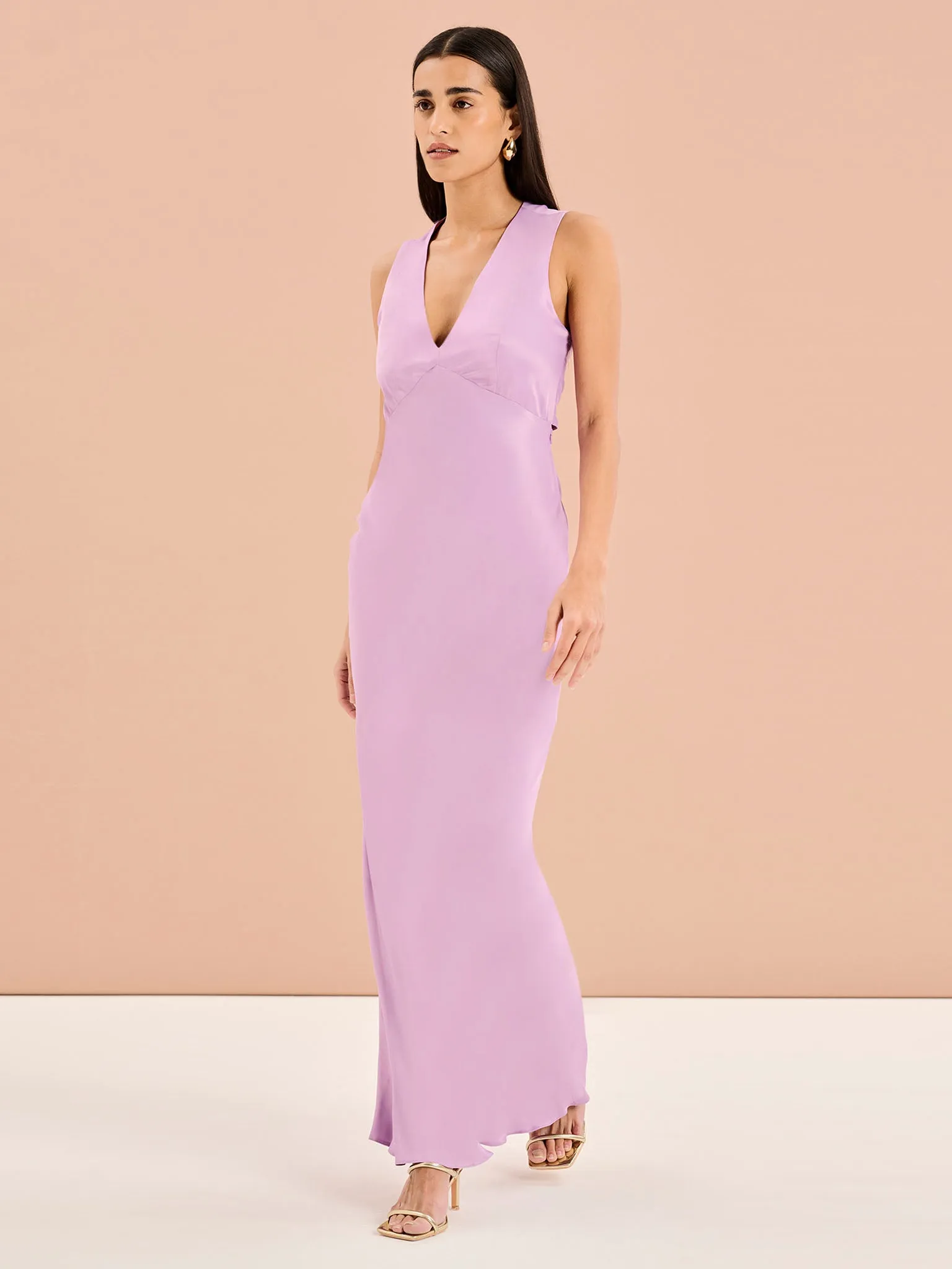 Nova Tie Back Dress in Lilac