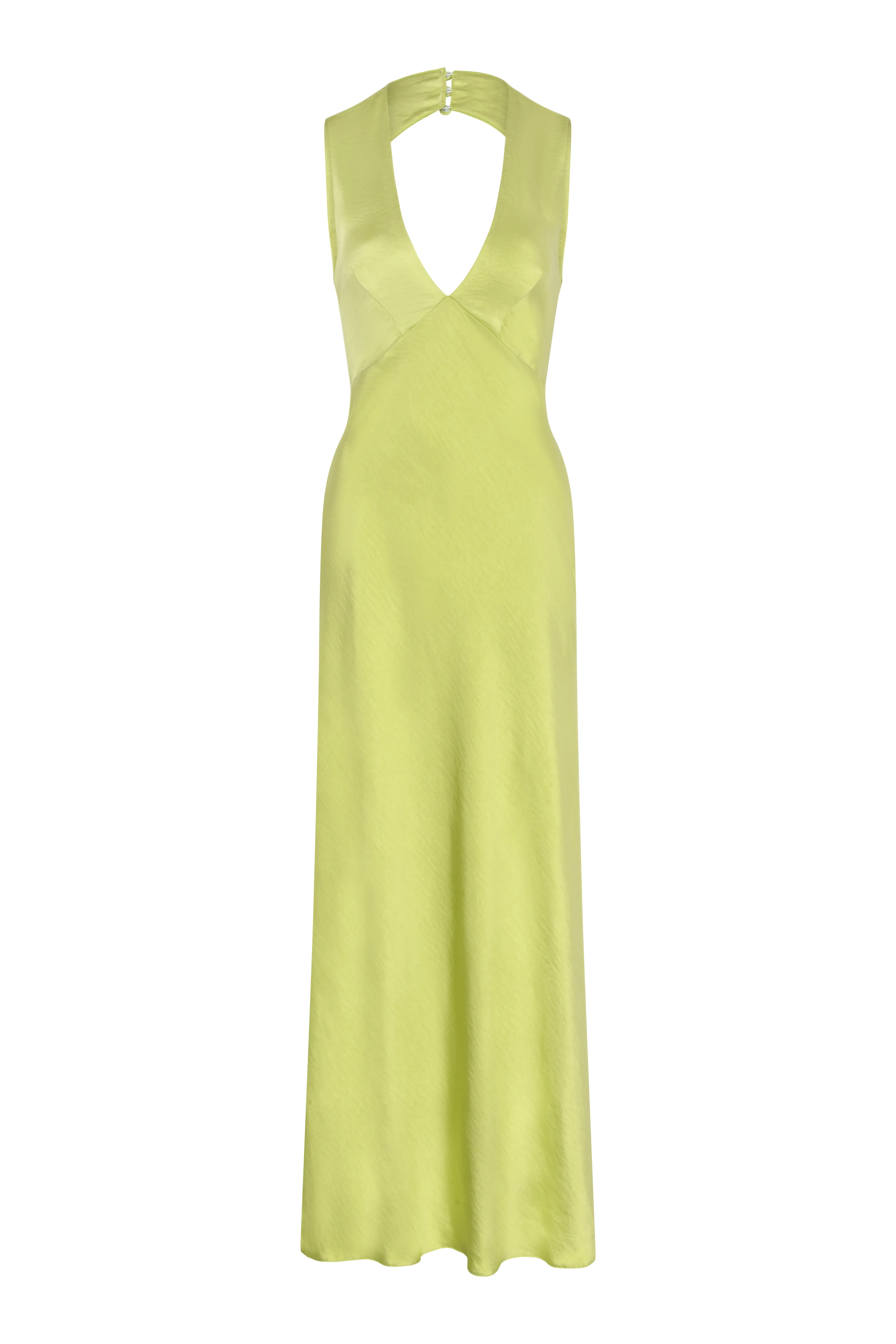 Nova Tie Back Dress in Lime Green