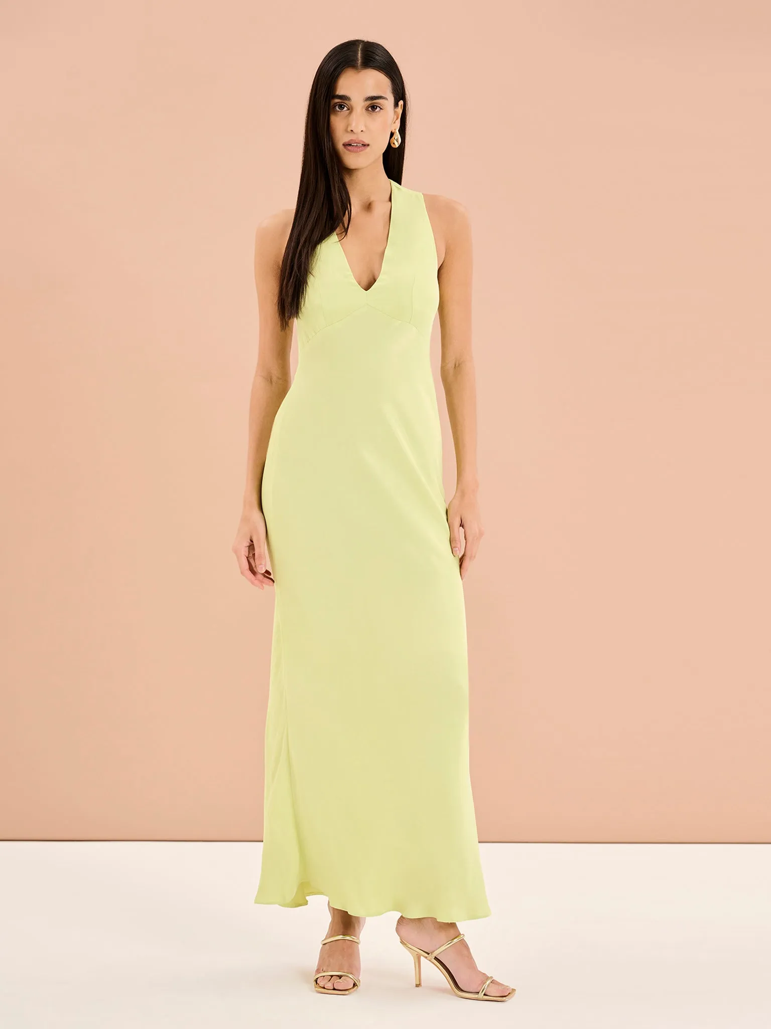 Nova Tie Back Dress in Lime