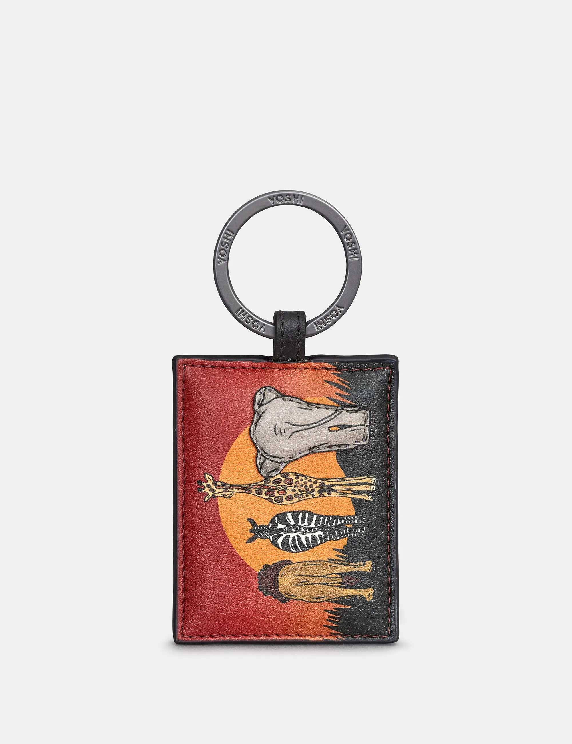 On Safari Leather Keyring