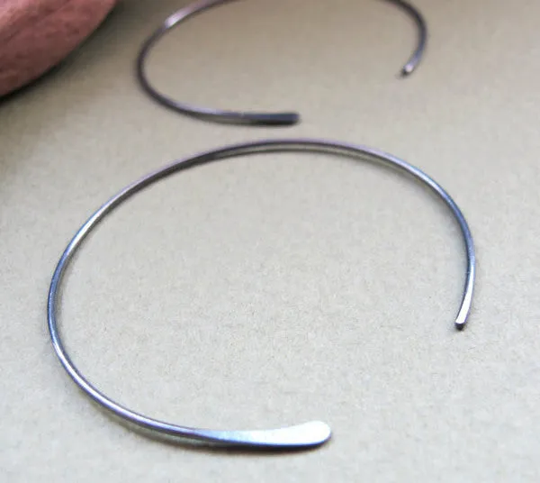 Oxidized Black Fashion Hoops