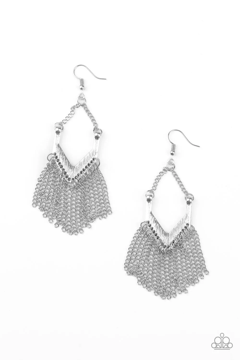 Paparazzi Earring ~ Unchained Fashion - Silver