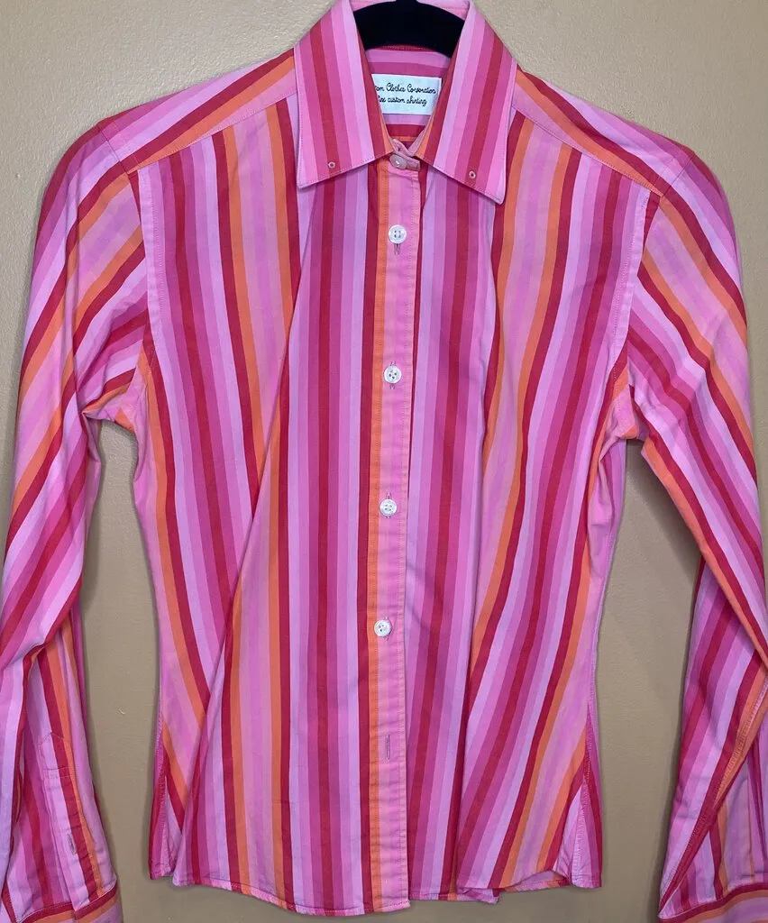 PINK STRIPE SHIRT CUSTOM CLOTHING