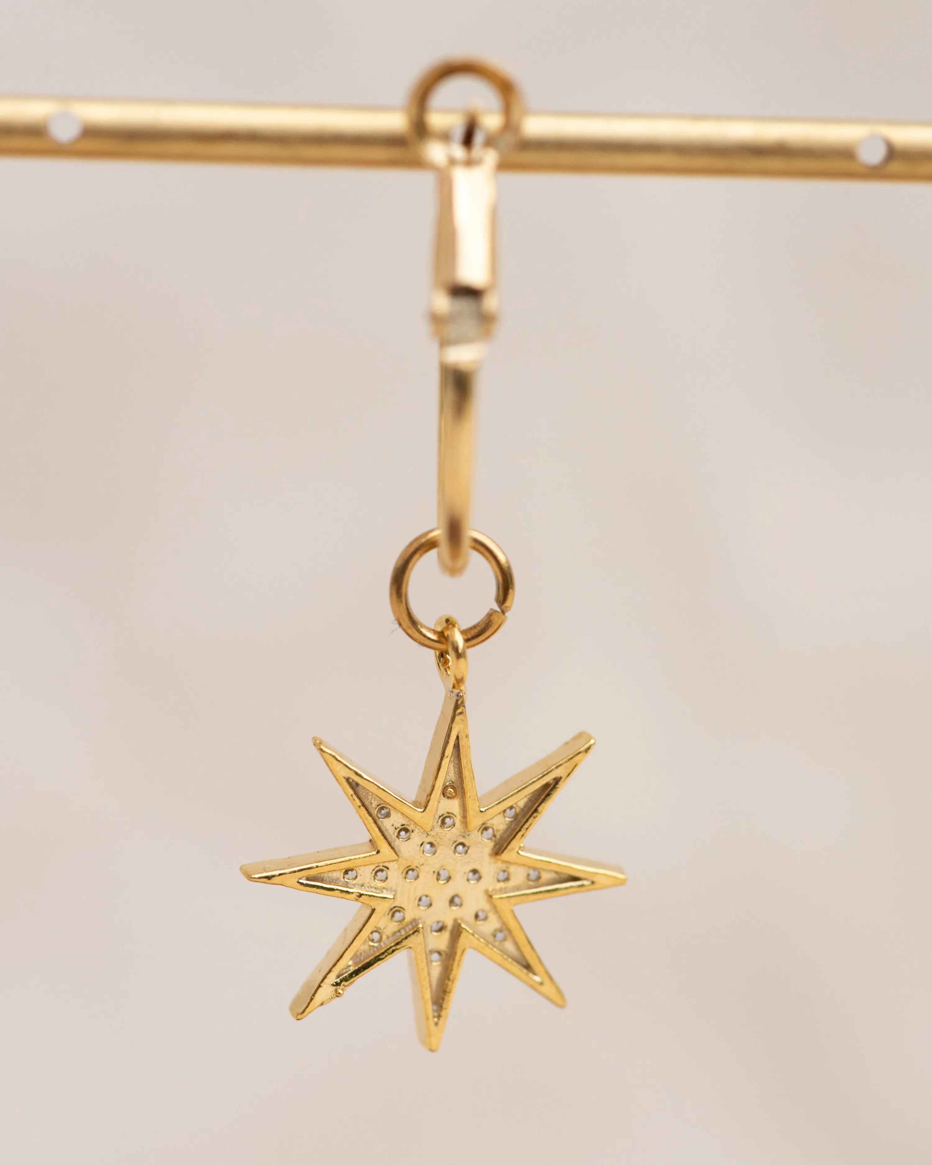 Single Charm Hoop Earring (North Star)