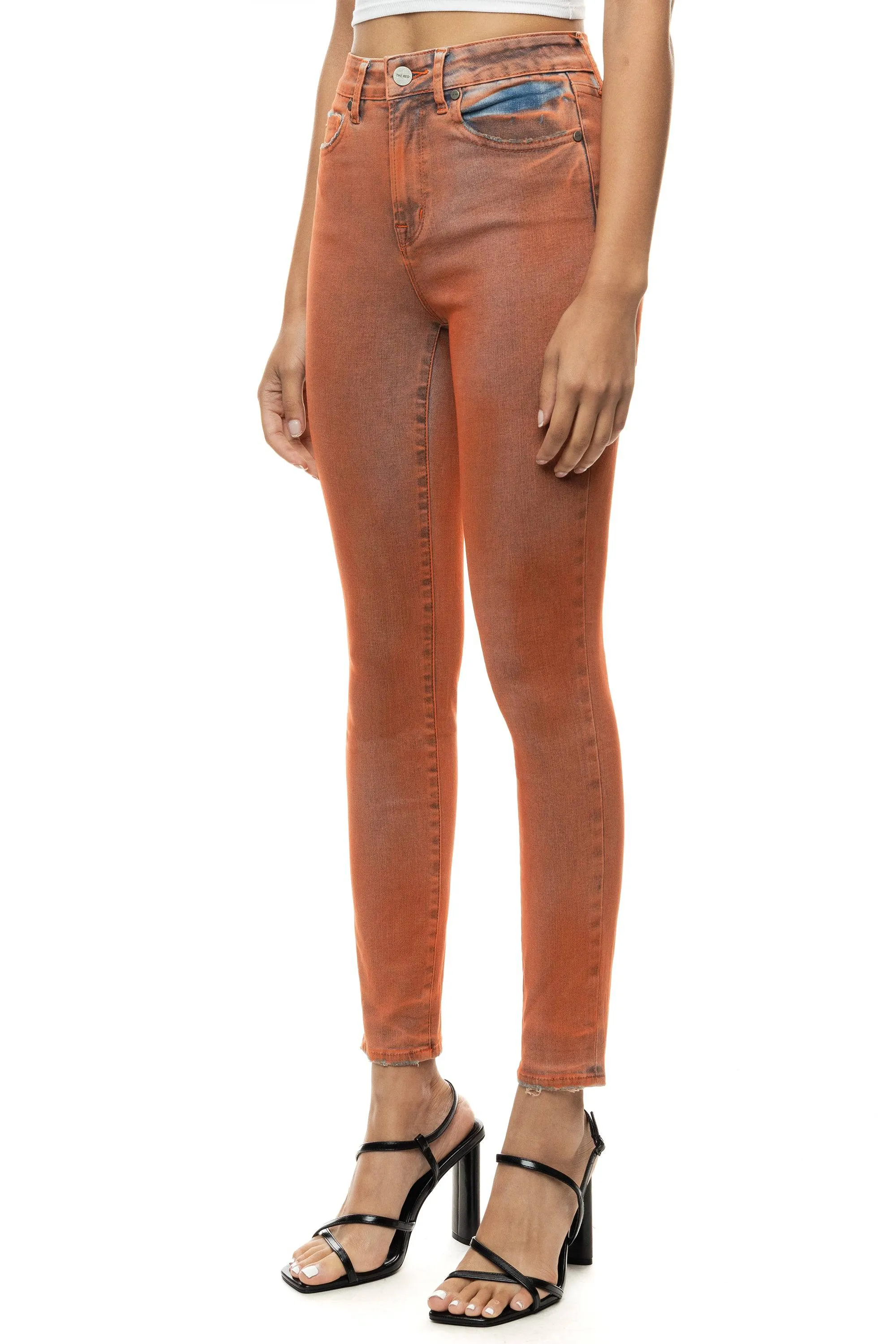 Spray Fashion Denim Pants - Orange