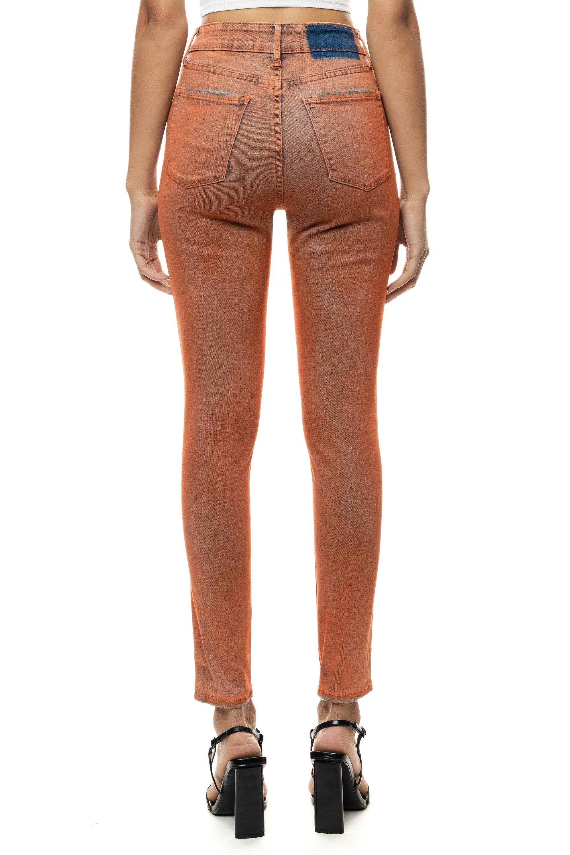 Spray Fashion Denim Pants - Orange