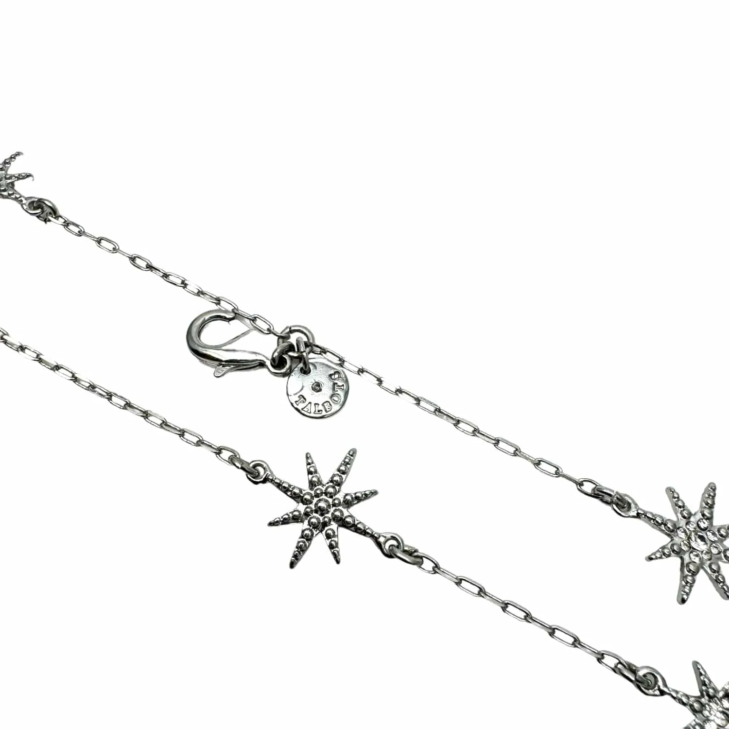 TALBOTS Silver Rhinestone Star Station Necklace