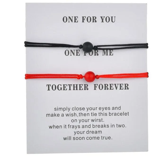 Together Forever - Matching Relationship Wish Bracelets