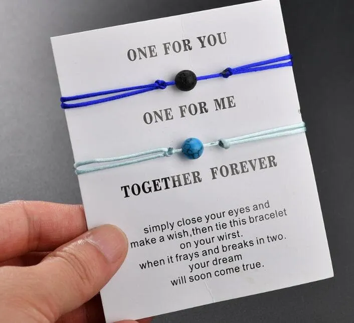 Together Forever - Matching Relationship Wish Bracelets