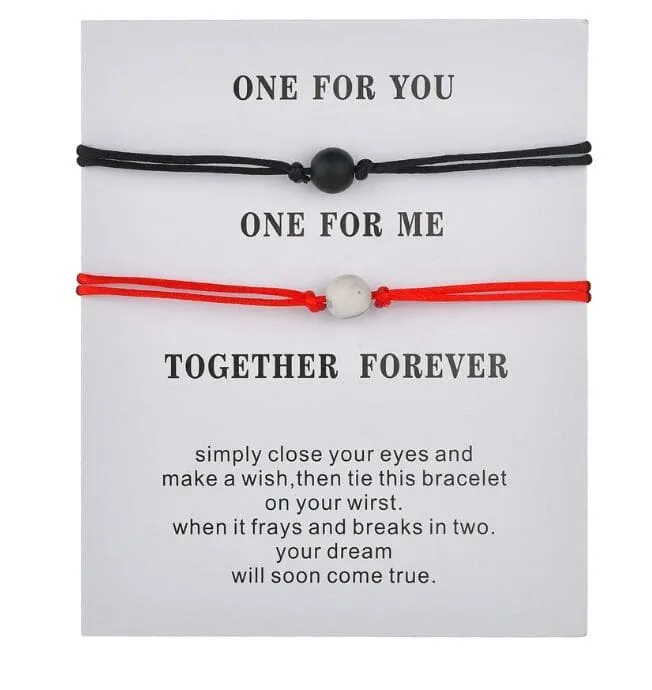 Together Forever - Matching Relationship Wish Bracelets