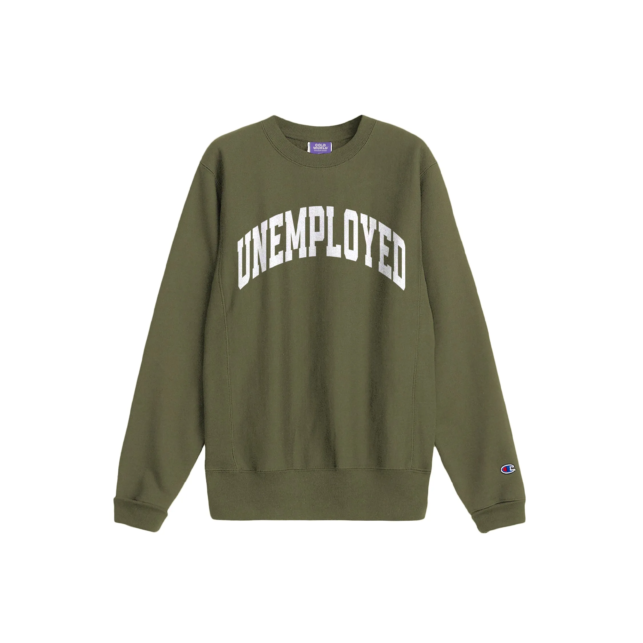 UNEMPLOYED CHAMPION REVERSE WEAVE CREW (FRESH OLIVE)